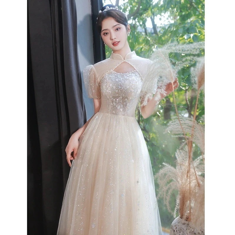 一番安い パーティードレス レディース Aラインワンピース 五分袖 二次会ドレス 披露宴 演奏会 クリスマスの新作