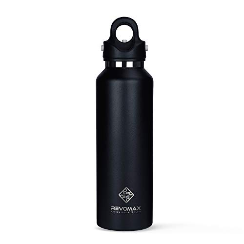 日本正規輸入品 Revomax2 炭酸対応真空断熱ボトル 20oz 592ml 18時間保温 36時間保冷 (オニキスブラック)