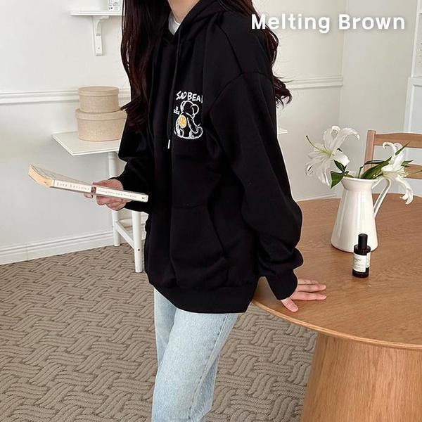 レディースデイリーオーバーフィットフード付きマンツーマン3color