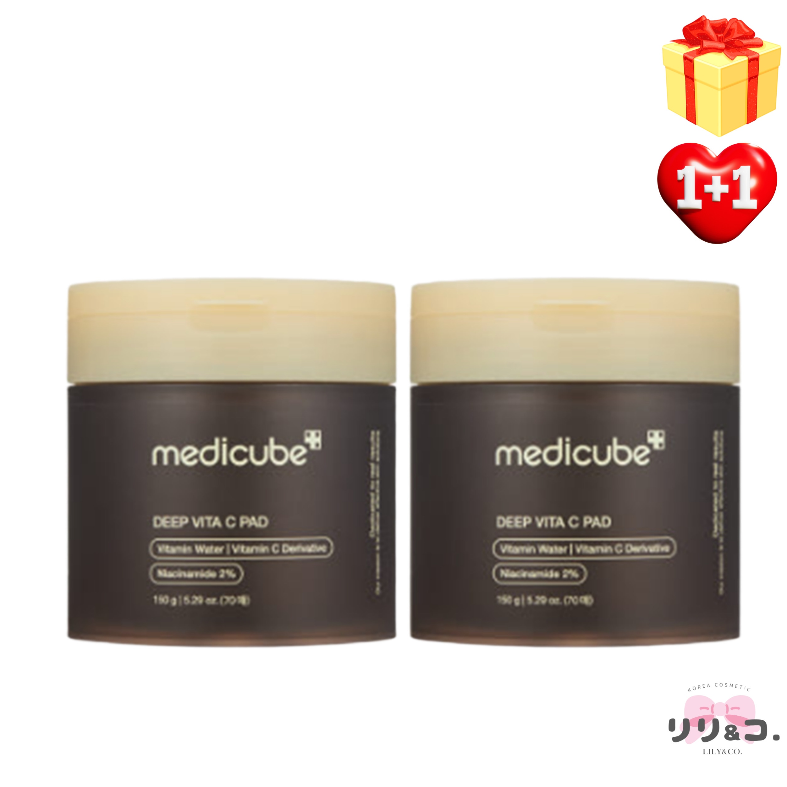 [大容量企画 1+1] ディープビタC シミ・そばかす 美白パッド 70枚+70枚 計140枚 くすみ しみ シミパッチ シミパッチ 敏感肌 乾燥肌 ふき取りパッド 角質除去 拭き取りパッド 鎮静