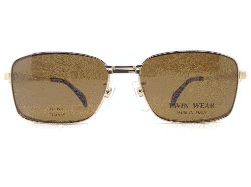 【TWINWEAR(ツインウェア)】【メガネ】【マグネット式サングラス】 TW-8001 col.1 54ｍｍ 日本製 Titan-P