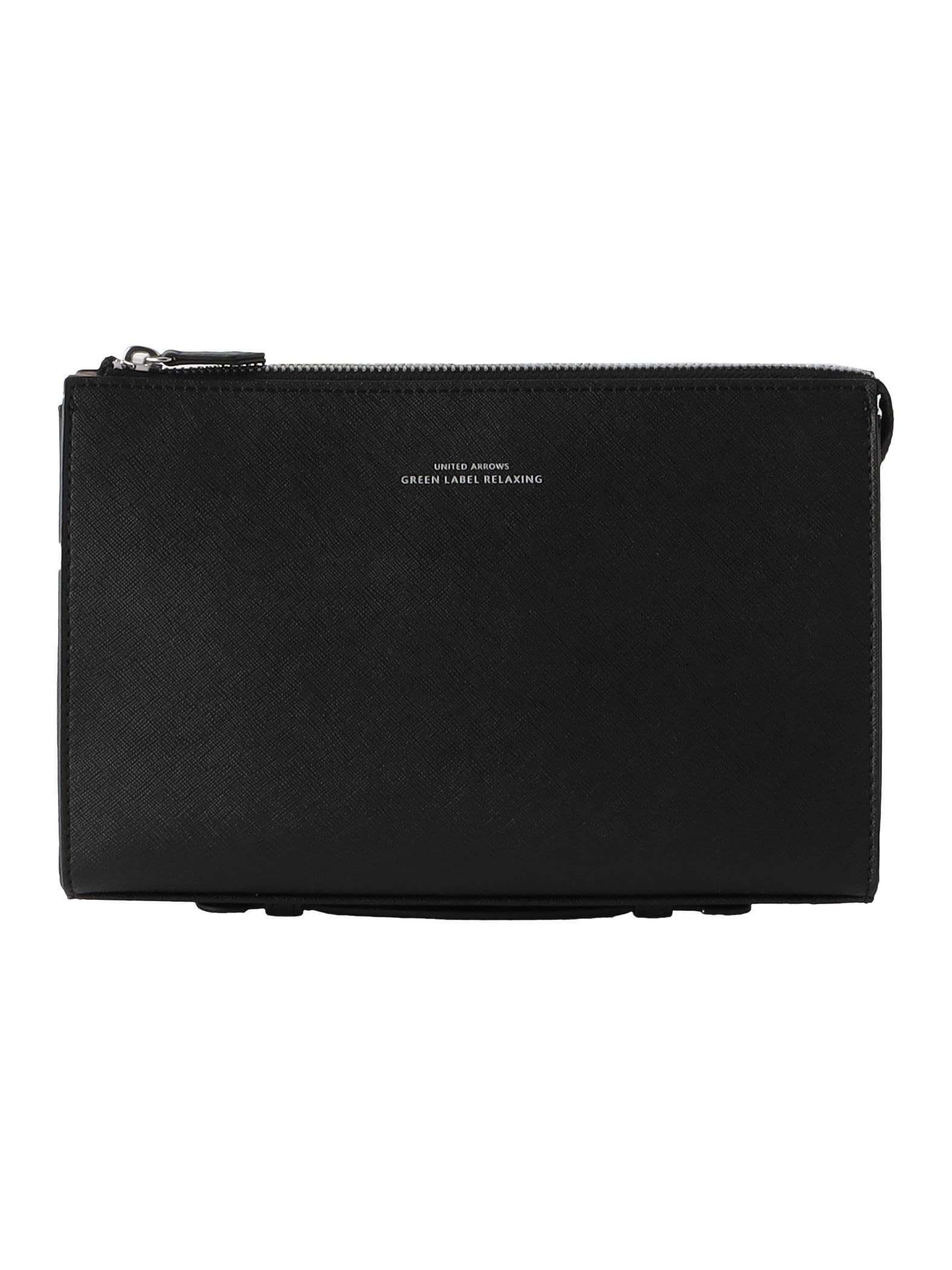 [ユナイテッドアローズ グリーンレーベル リラクシング] レザーライク サフィアーノ クラッチ バッグ 31326990395