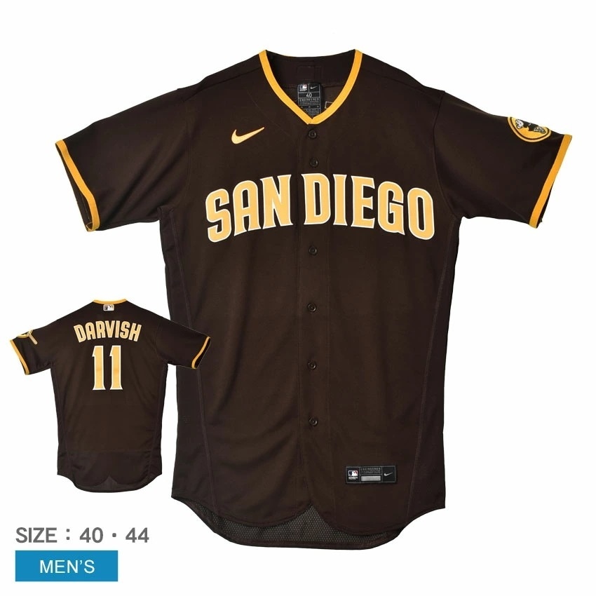 8900-PY3C-PY9-D11 メンズ ダルビッシュ有 サンディエゴパドレス MLB メジャーリーグ 公式アイテム ベースボールシャツ オーセンティック 半袖 野球 ZSPO