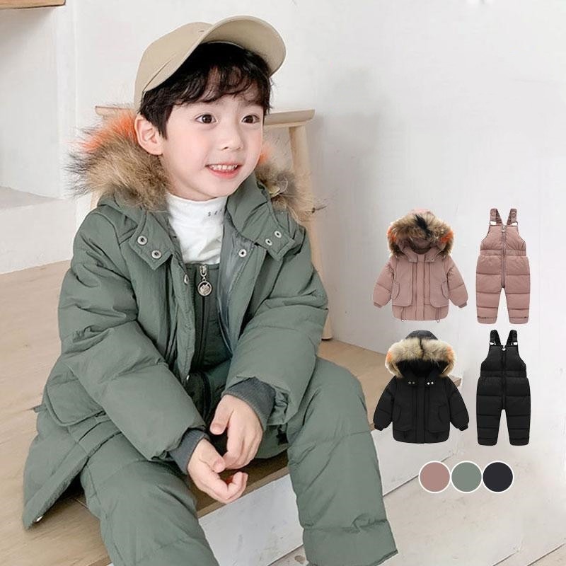 新品 大人気 スキーウェア ダウンジャケット ダウンコート スノーボードウェア キッズ 子供 上下セット サロペット フード付き 子供服 おしゃれ 防風 雪遊び
