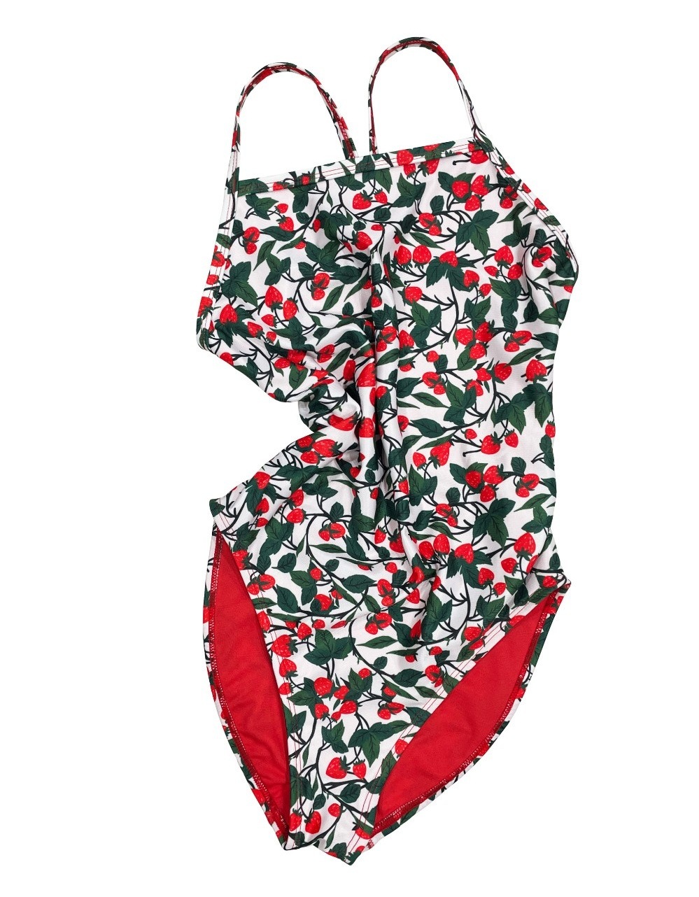 女子 室内講習 水着-ワイルドイチゴ-ポリ100%
