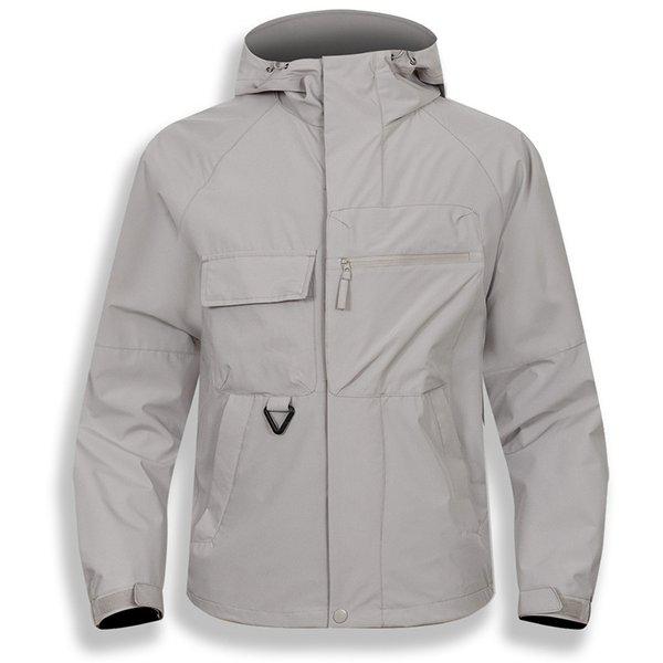 マルチポケットアノラック型フード付きジップアップジャンパー ウィンドブレーカージャケット