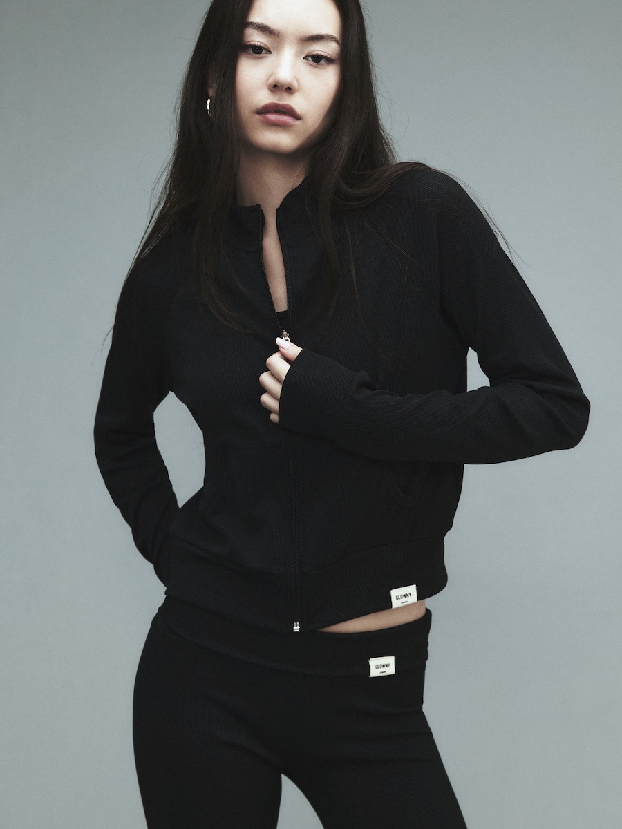【GLOWNY】 G CLASSIC RIB TRACK ZIP-UP : BLACK
