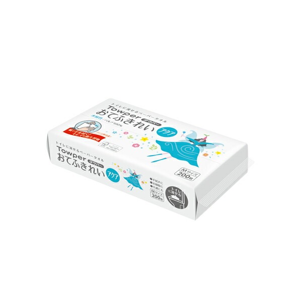 タウパー おてふきれい アクア Ｍサイズ 200枚35個(SH)【ケース販売】