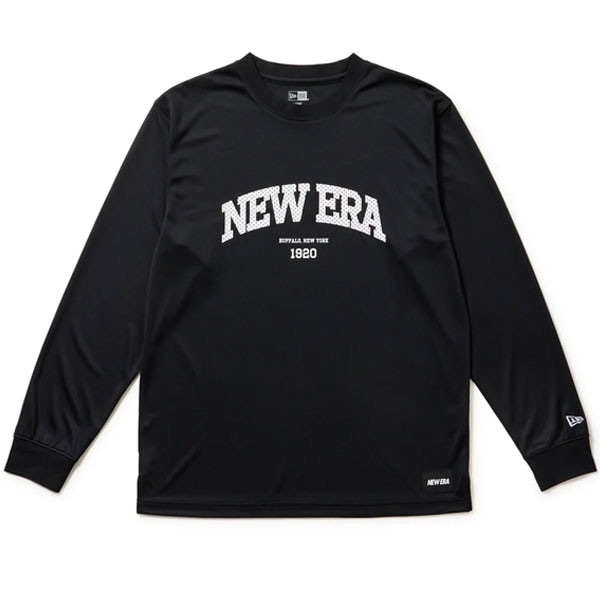 NEW ERA ニューエラ バスケットボール 長袖 オーバーサイズド テック Tシャツ カレッジロゴ ブラック 14674778