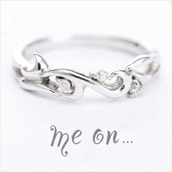 me on... 浜辺に打ち寄せる波のようなデザイン それは茨のようでもあり Thorn crown K10ホワイトゴールドソーンクラウンモチーフ天然ダイヤモンドリング 発送目安：２３週間 送料無 22,880円