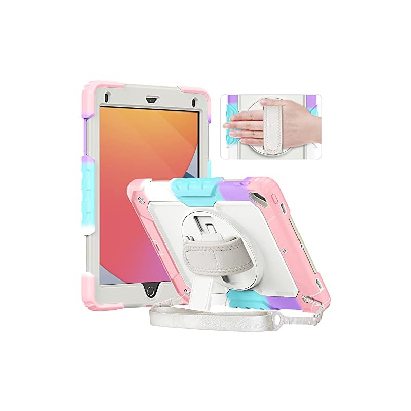 Timecity iPad Air2 ケース (9.7インチ) iPad 第6/ 5世代 ケース 2018/ 2017モデル かわいい 耐衝撃 頑丈 保護フィルム付き 360回転スタンド 角度調整