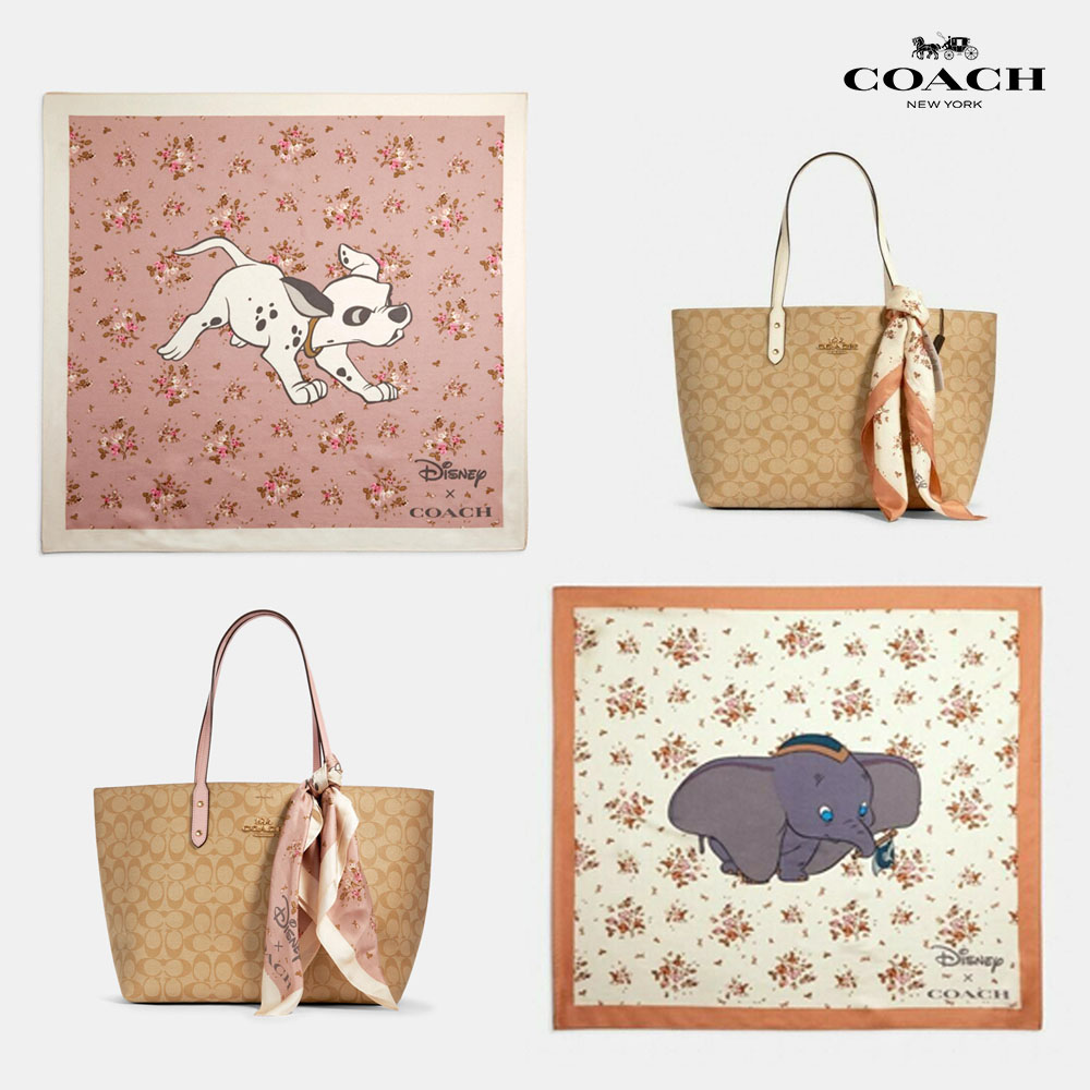 Disney レディース100%シルク スカーフ キャラクター バンダナ 89848 89847