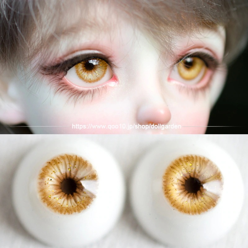 BJD ドールアイ ドール用 レジンアイ 黄色 石膏アイ ブラウン 10/12/14/16/18/20/22/24mm SD/MSD/幼SD球体関節人形用アイ