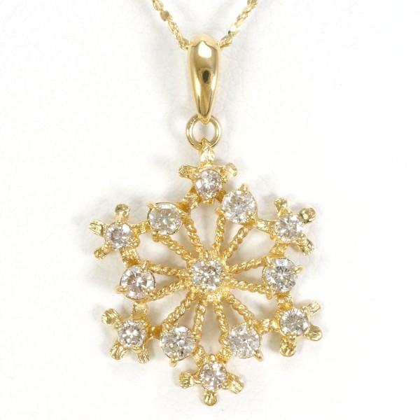 K18 18金 YG イエローゴールド ネックレス ダイヤ 0.50 約39cm ジュエリー 中古