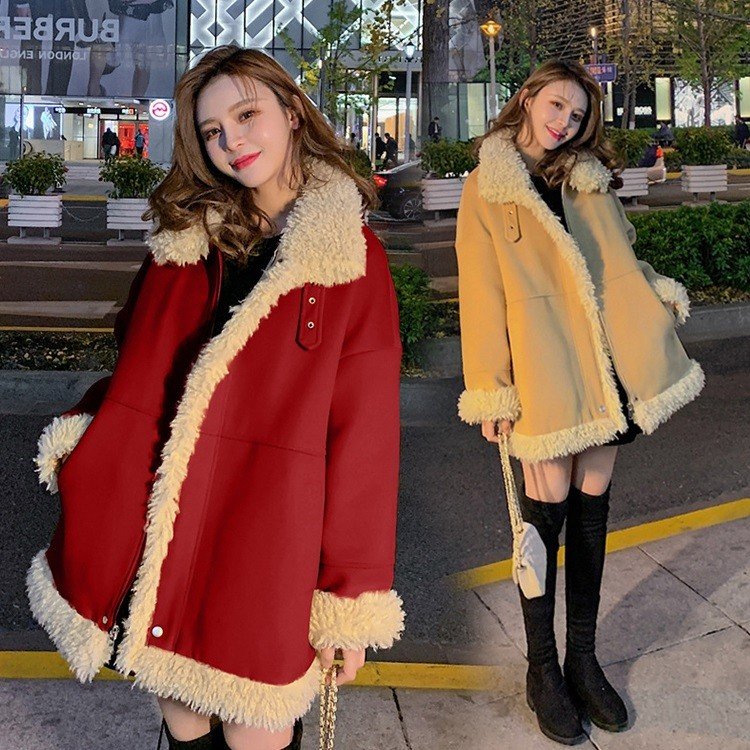 女性が喜ぶ レデイース ムートンコート コート 2色 防寒 ロング丈コート 大人 立ち襟 カジュアル 長袖 きれいめ 可愛い 韓国風 暖かい 厚手 もこもこ オシャレ 裏ボア 冬 チェスターコート タイプ レッド Armarinhodasnovidades Com Br