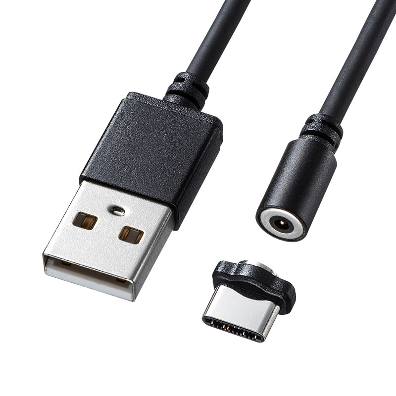 （まとめ買い）超小型Magnet脱着式USB Type-Cケーブル 1m KU-CMGCA1 [x3]