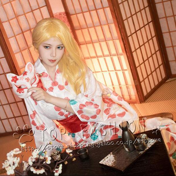 サマータイムレンダ 小舟潮 和服 浴衣 コスプレ 花柄 夏祭り 衣装 演出服 学園祭 お祭り イベント 文化祭 プレゼント パーティー用 (ウィッグ 別売り)
