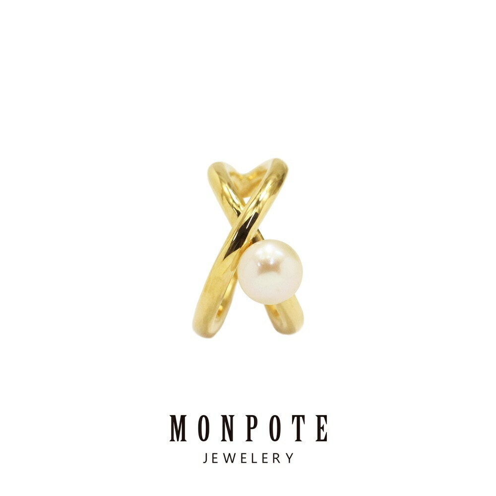 モンポット イヤーカフ パール 大ぶり 大きい レディース シンプル 片耳用 シルバー925 イエローゴールド かっこいい 上品 普段使い おしゃれ 大人 女性 プレゼント 結婚祝い 結婚記念 誕生日
