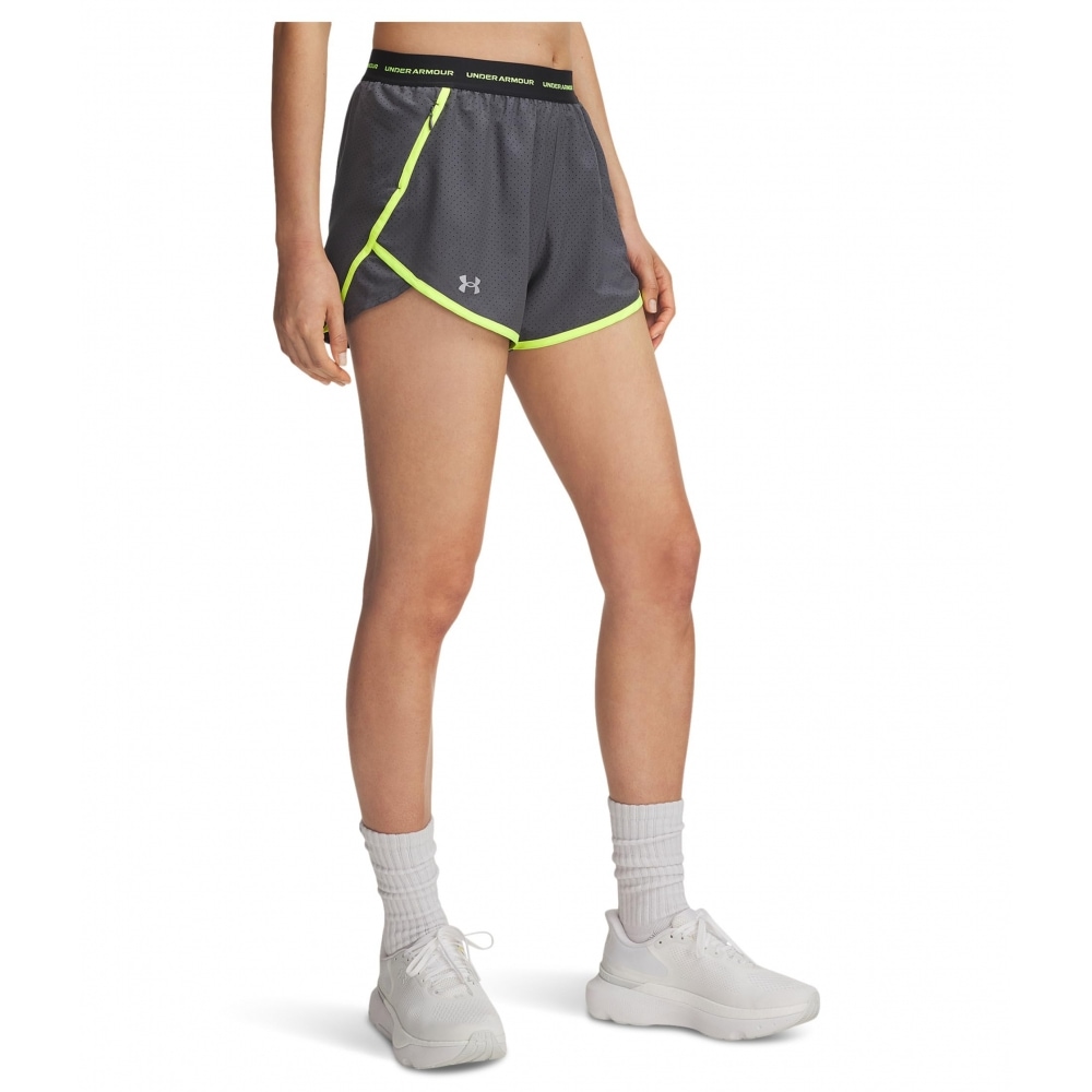 Under Armour Fly By 3インチノベルティショーツキャッスルロック/ハイビズイエロー/リフレクティブ