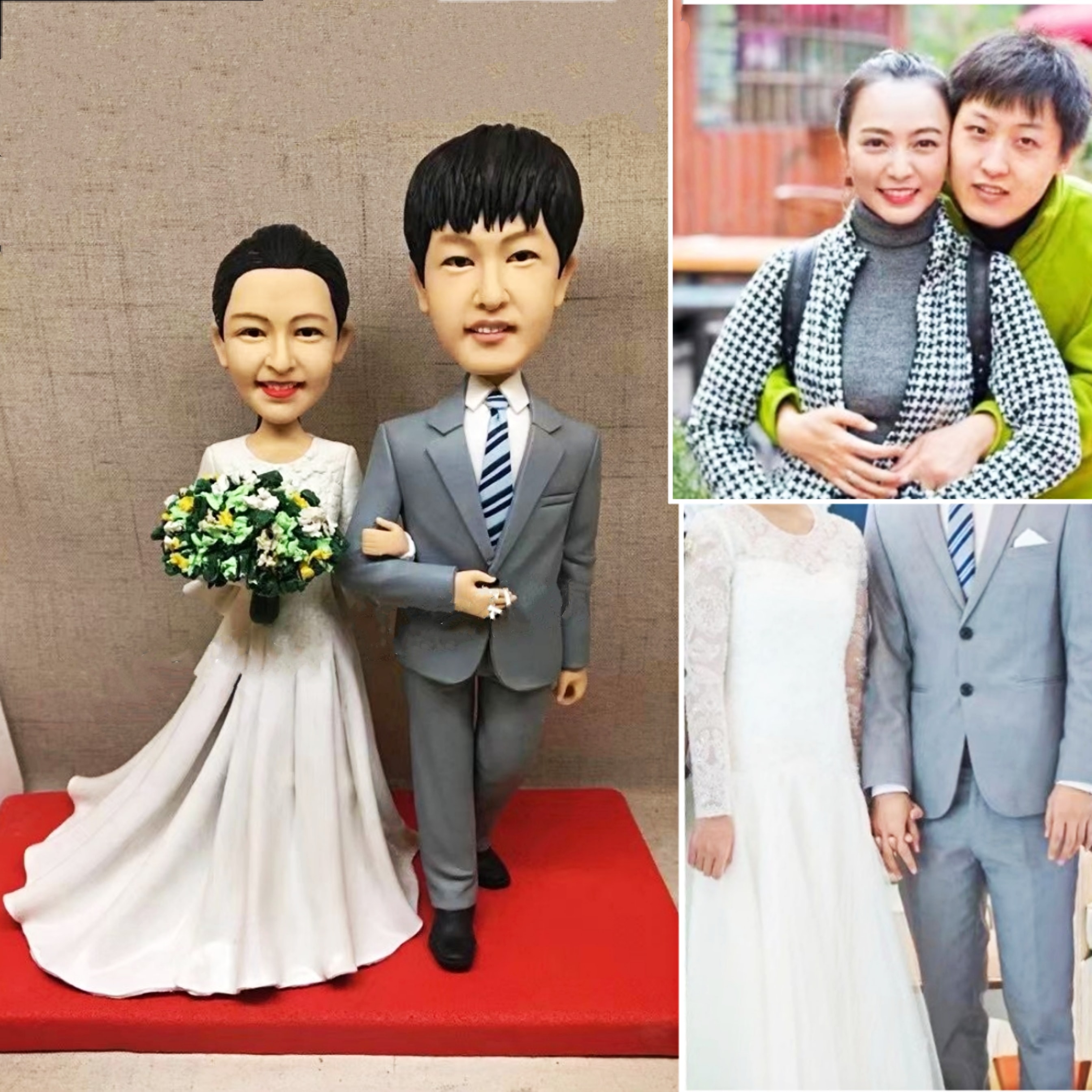 【オーダーメイド】3D肖像画 似顔絵 人形 フィギュア 結婚祝い 周年記念日 カップル 彼氏 彼女 夫婦 両親 贈呈品 記念品