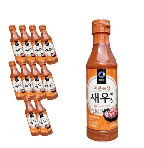 【12個】清浄園 エビの塩辛エキス　500g×12本セット 韓国産 エビエキス（魚醤）エビ アミエビ キムチ 韓国塩辛 韓国料理 韓国食材 韓国食品