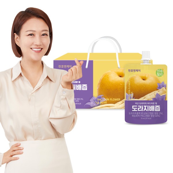 一日活力 キキョウ 梨の果汁 70ml 30パック 梨の果汁/ キキョウ/ チョンホ食品