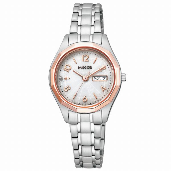 取寄品 正規品 CITIZEN シチズン ウィッカ KH3-533-11 wicca ラウンドフェイス 日付曜日カレンダー レディース腕時計