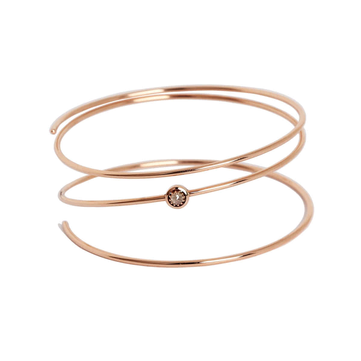 Art グレー ダイヤモンド 3段 スプリング ゴールド ブレスレット