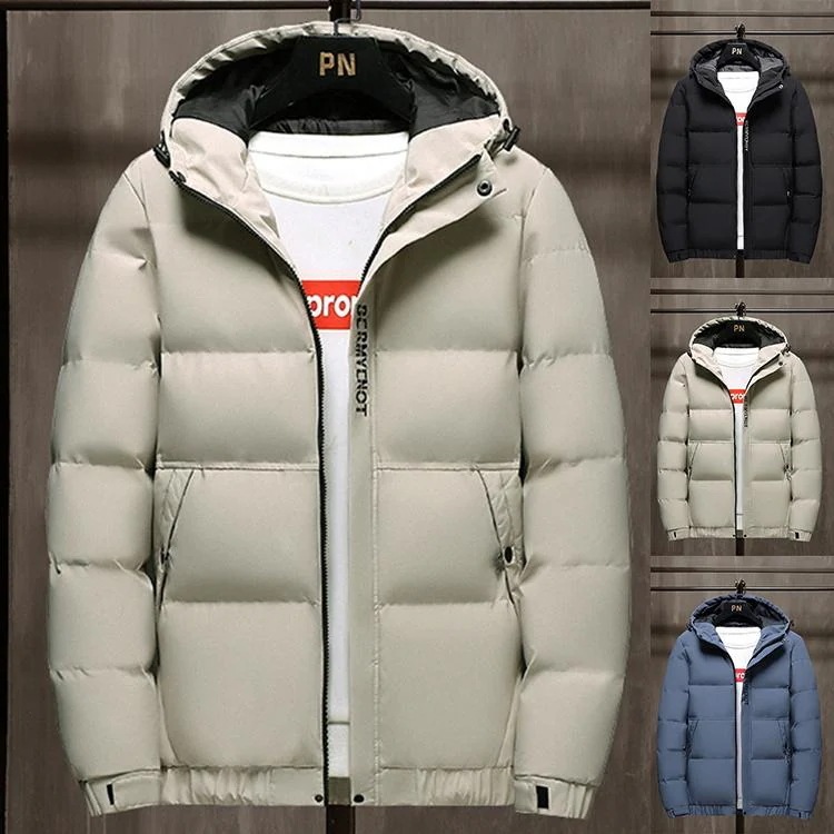 中綿ジャケット メンズ キルティングジャケット 綿入り アウトドア フード付き ビジネス 無地 保温 防寒着 秋冬 防風