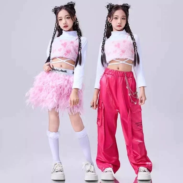 【2025限定SALE】キッズ 子供用 ダンス衣装 女の子 ジャズダンス ヒップホップ 衣装 セットアップ 長袖 ショット丈 トップス ロングパンツ ダンススカート 女の子 ジャズ ダンス 衣装 ジュ