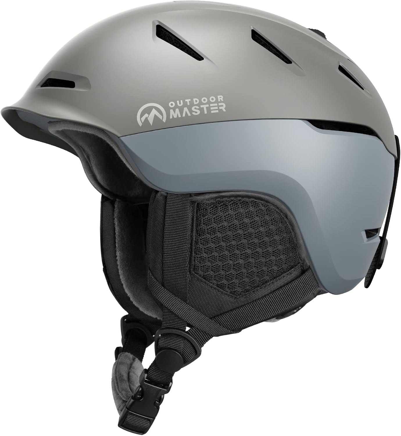 OUTDOORMASTER スキー ヘルメット スノーボード ヘルメット バイザー付き スノーヘルメット 全方位調整アジャスター 通気スイッチ 16つ通気穴 高密度EPS スキー用ヘルメット 3D保護