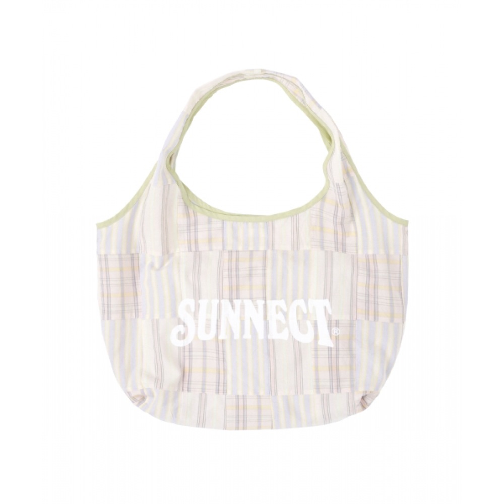 SUNNECT マドラスショッパーバッグ-ミルク