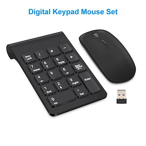 Lefonワイヤレスキーボードミニデジタル番号テンキー会計銀行18キーキーパッドマウスセットノートpc keypad mouse set