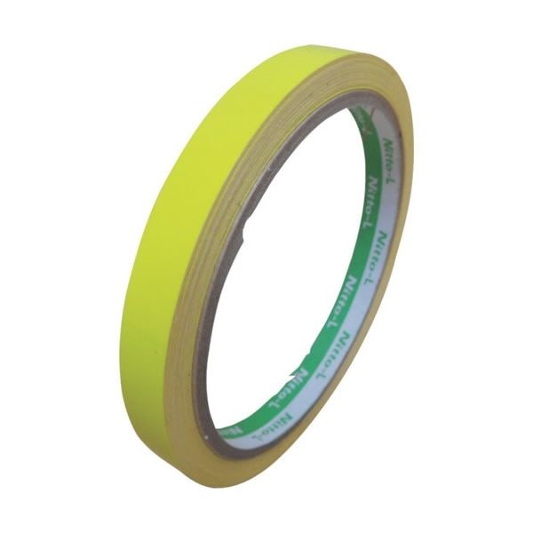 (まとめ) 日東エルマテリアル 蛍光テープ 10mm×5m レモン LK-10LY 1巻 (×20セット)