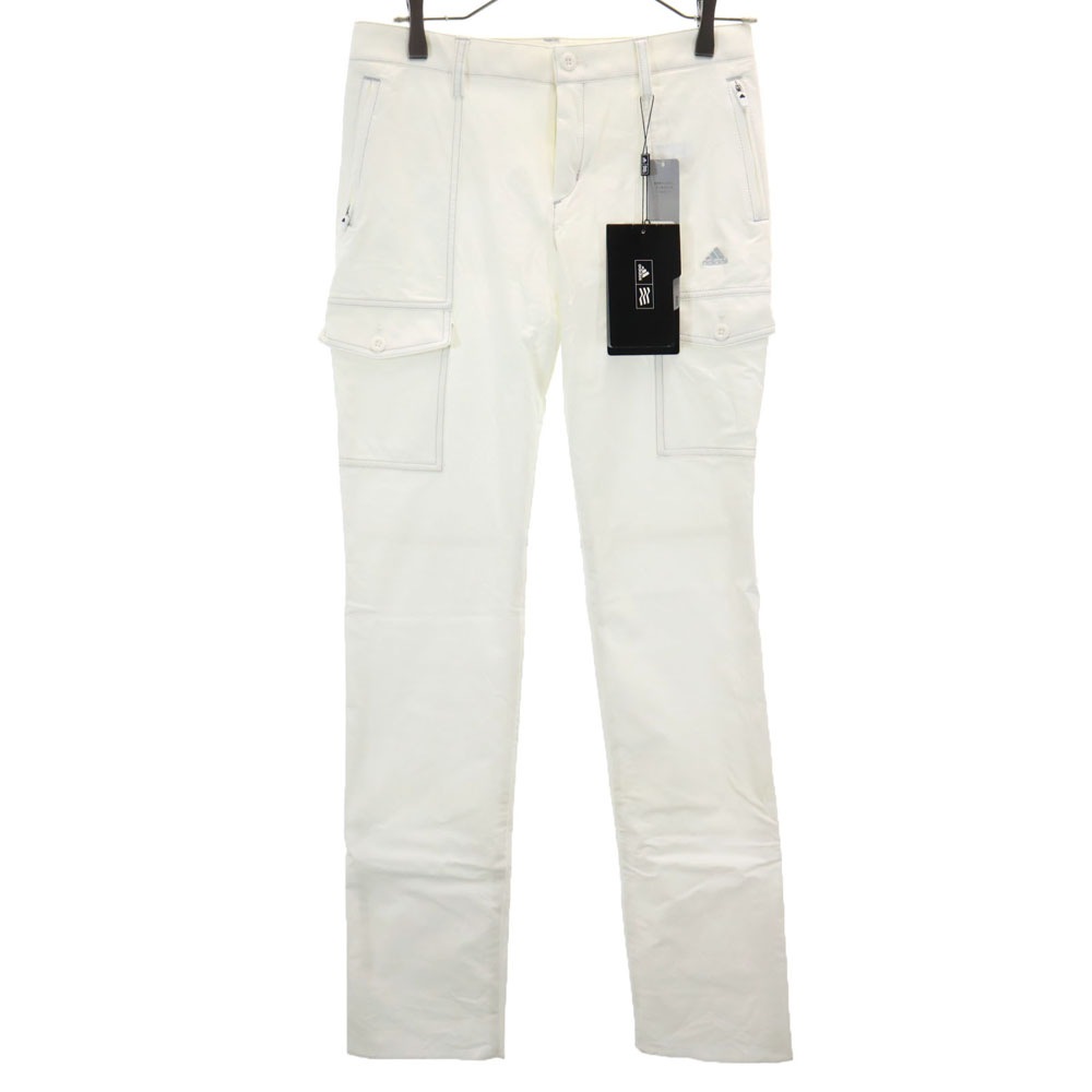 未使用 ロゴ刺繍 ゴルフ カーゴ ストレッチパンツ M ホワイト レディース 古着