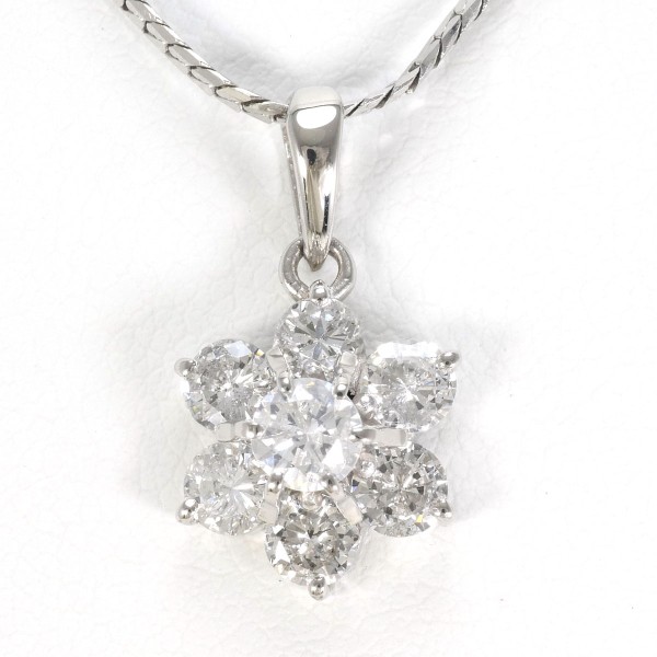 PT900 プラチナ PT850 ネックレス ダイヤ 1.00 カード鑑別書 ジュエリー 中古 76,230円