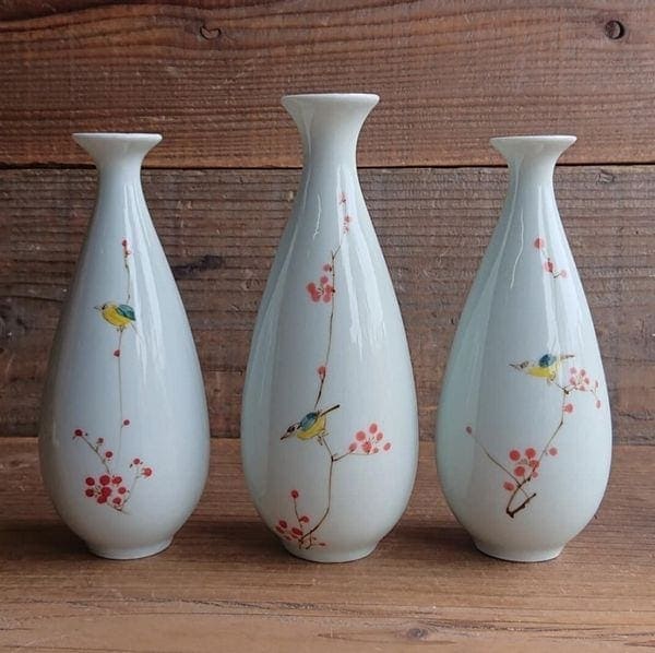 花瓶 花器 フラワースタンド インテリア雑貨 家具 インテリア 龍泉 青磁 一輪挿し 玉壺春 花鳥