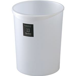 (40個セット) ゴミ箱 ダストボックス 約幅222mm 8L 丸形 メタリックホワイト 取っ手付き くず入れ フレクション リビング