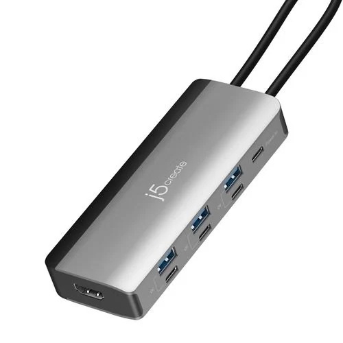 j5 create JCD362 8-in-1 スリムマルチハブ フレキシブルポート搭載 144Hz対応 PD100Wパススルー充電可能