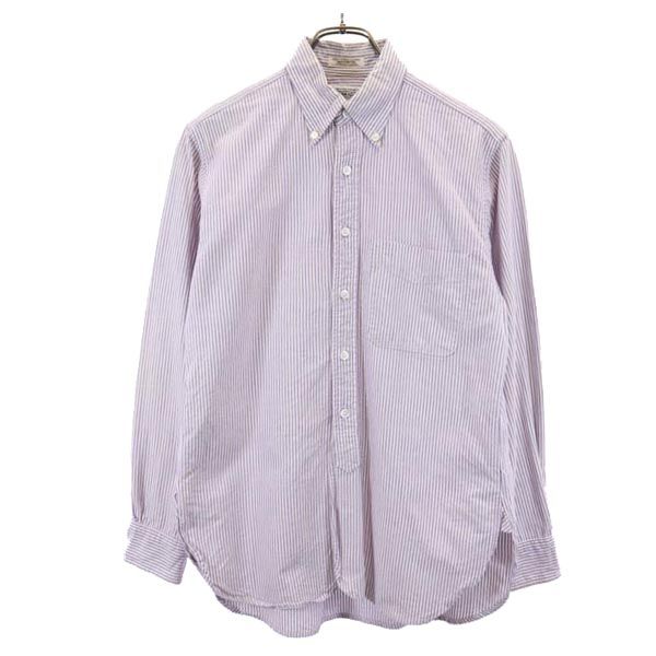 エンジニアドガーメンツ USA製 ストライプ 長袖 ボタンダウンシャツ XS パープル系 ENGINEERED GARMENTS メンズ