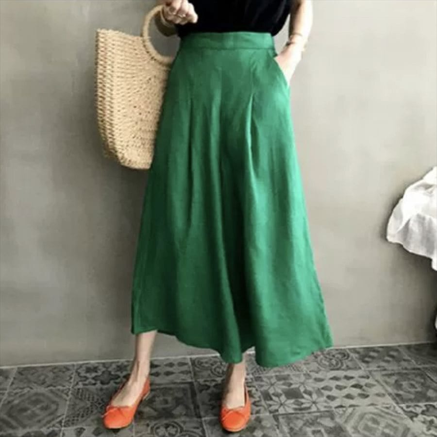 ガウチョパンツ 4色 フレア 無地 カジュアル系 体系カバー 夏 30代 40代 ママ服 レディースファッション 可愛い お出かけ 女子会 デイリーユース お茶会 お呼ばれ Aライン
