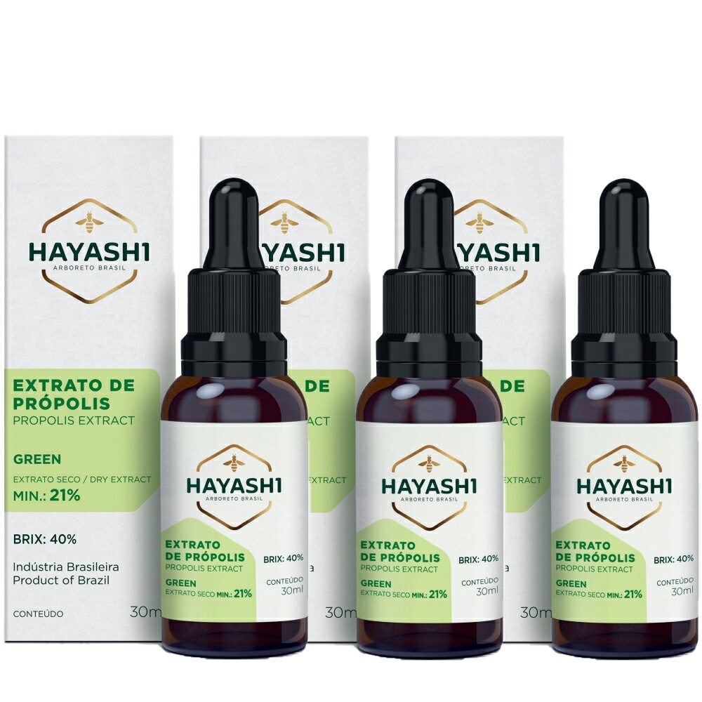 HAYASHI(林) プロポリスエキス 30ml (白箱) 3本セット 抗菌 天然の抗菌物質 免疫 グリーンプロポリス エキス 液体 サプリメント サプリ ブラジル産 高濃度 健康食品 喉 免