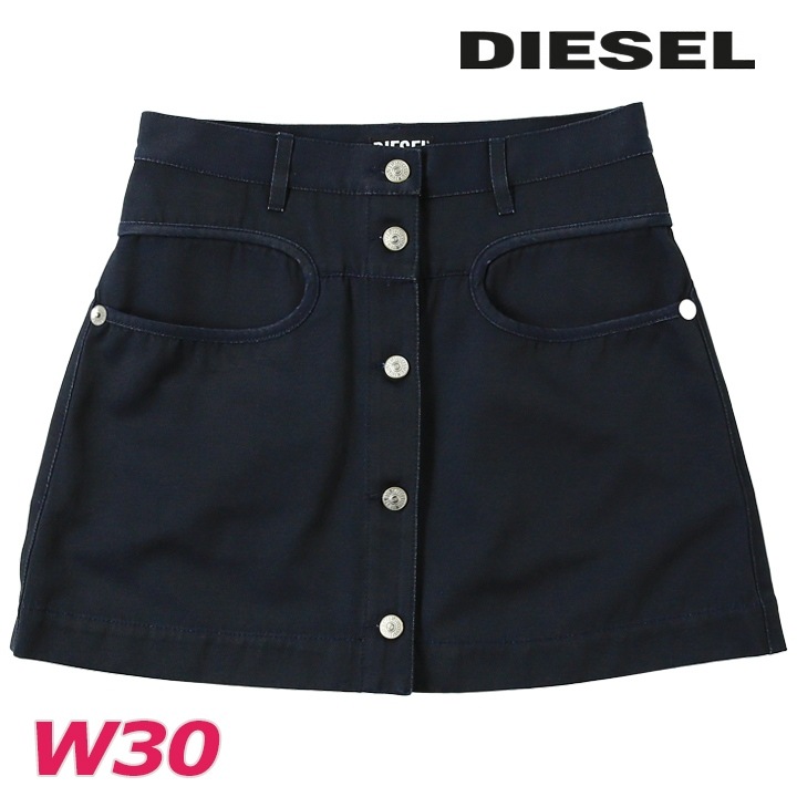 ミニスカート レディース O-LORENA フロントボタン インディゴ染め die-l-s-e8-p18