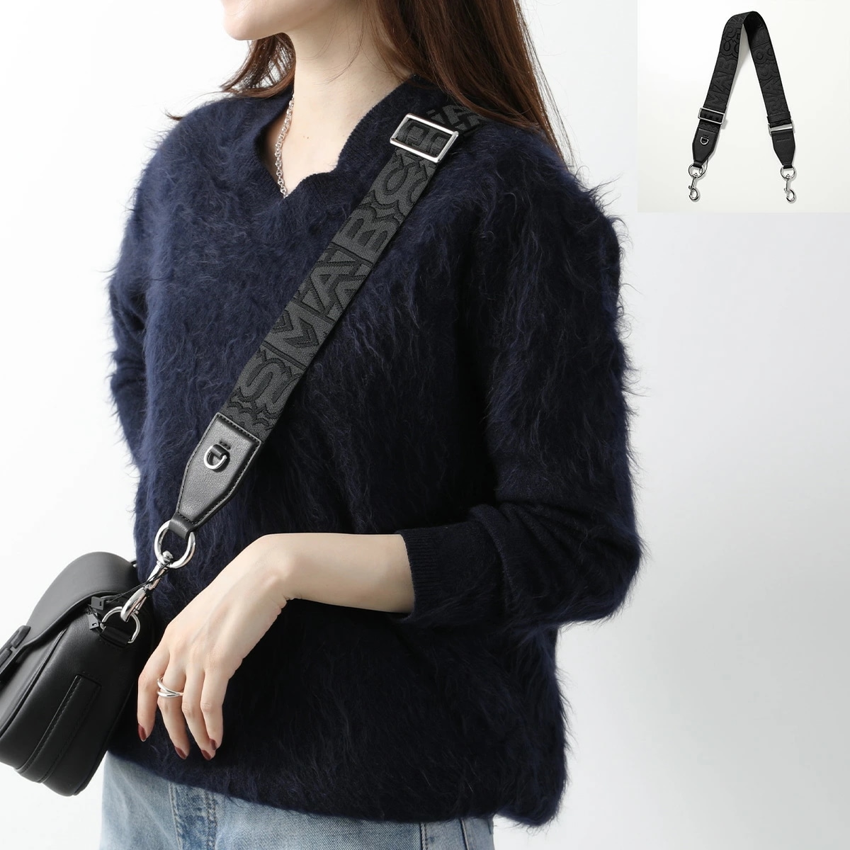 MARC JACOBS マークジェイコブス ショルダーベルト THE DTM UTILITY LOGO STRAP 2F3SST016S08 レディース ウェビング ストラップ 001/BLACK