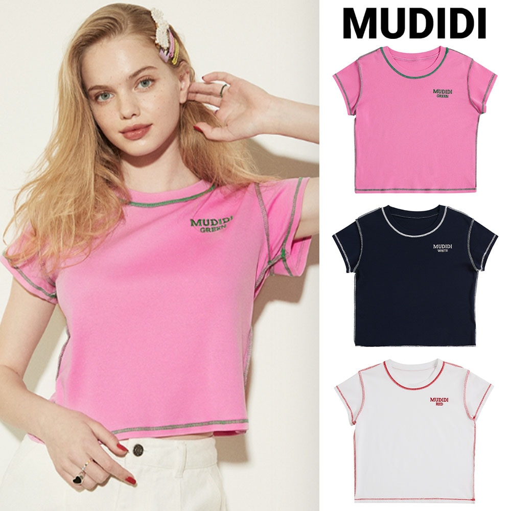 MUDIDI] Lettering crop t-shirt 001 Tシャツ・カットソー