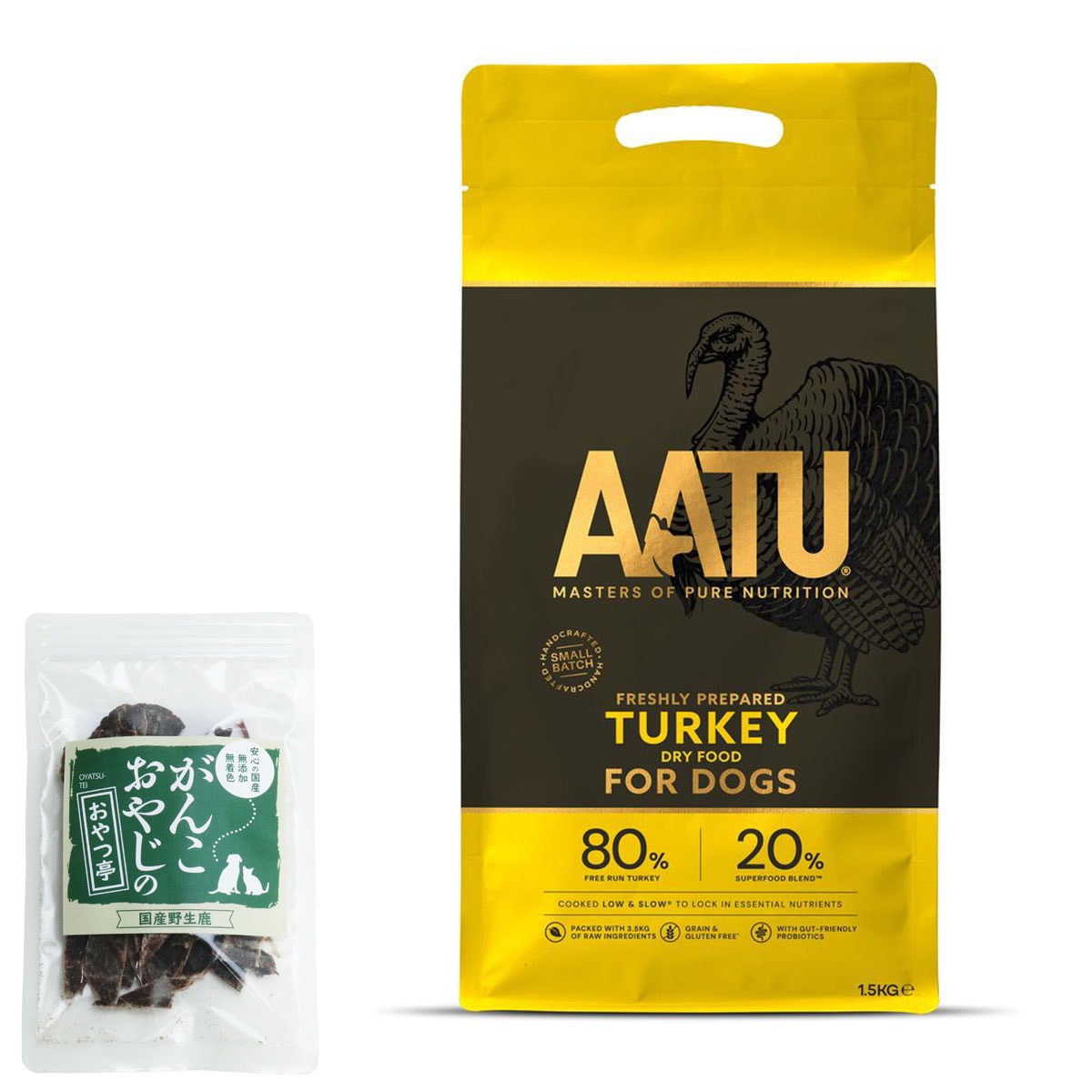 ドッグフード ターキー 1.5kg【国産鹿肉ジャーキー(お試しサイズ)付き】