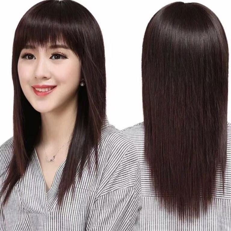 長いストレートヘアカバーのかつらの女性の女性の女性のかつら中の母親ウィッグヘアフェイススクラビング多目的偽のヘッドカバー 8,118円