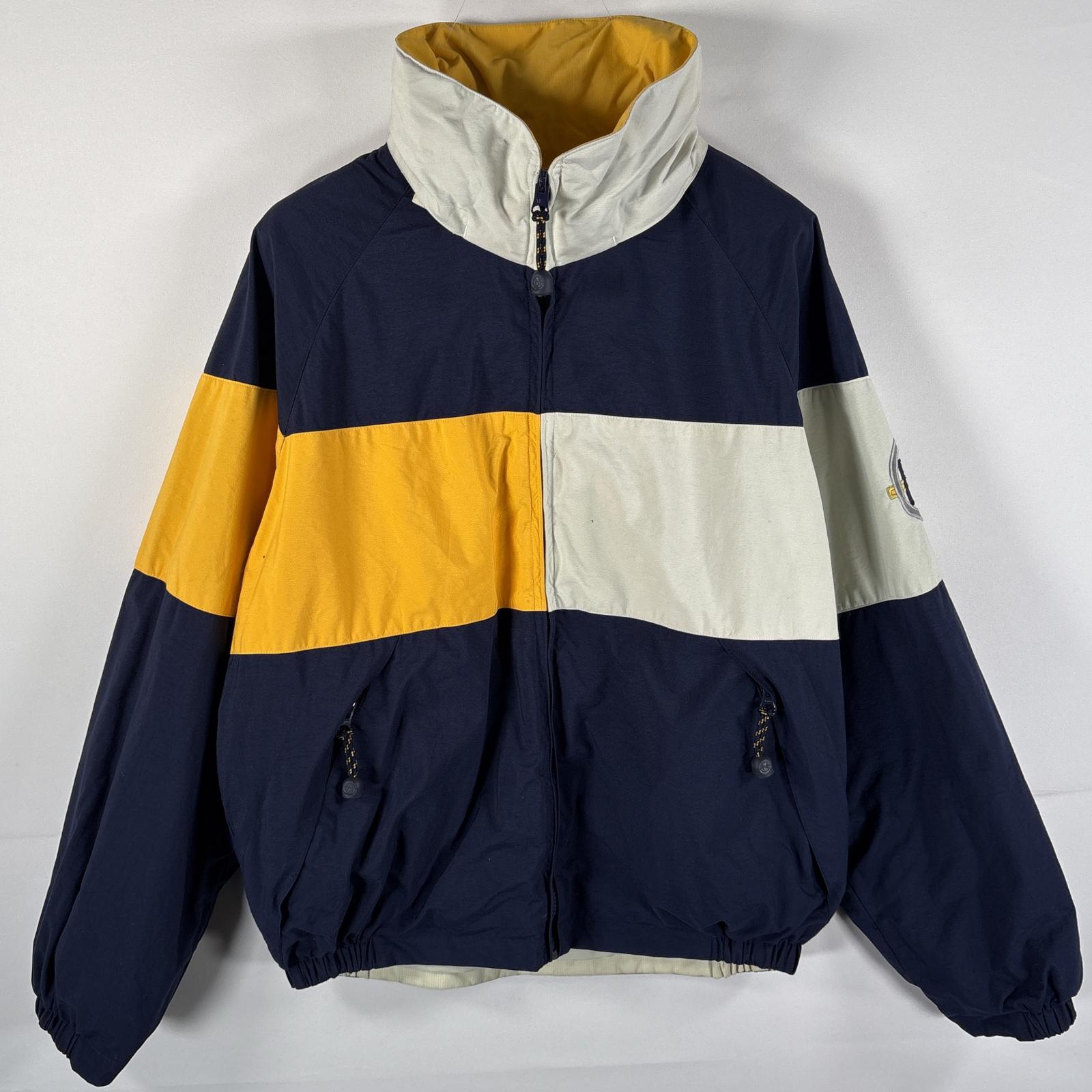 古着 リバーシブルジャケット コンペティション ブルゾン フルジップ M ネイビー マルチカラー メンズ