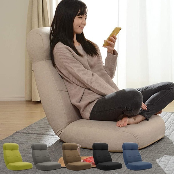 座椅子 幅62cm リクライング 14段階 座いす 折り畳み 折りたたみ ヘッドレスト 座イス フロアチェア チェア 椅子 いす イス ローチェア リクライニングチェア フロアソファ 1人掛け