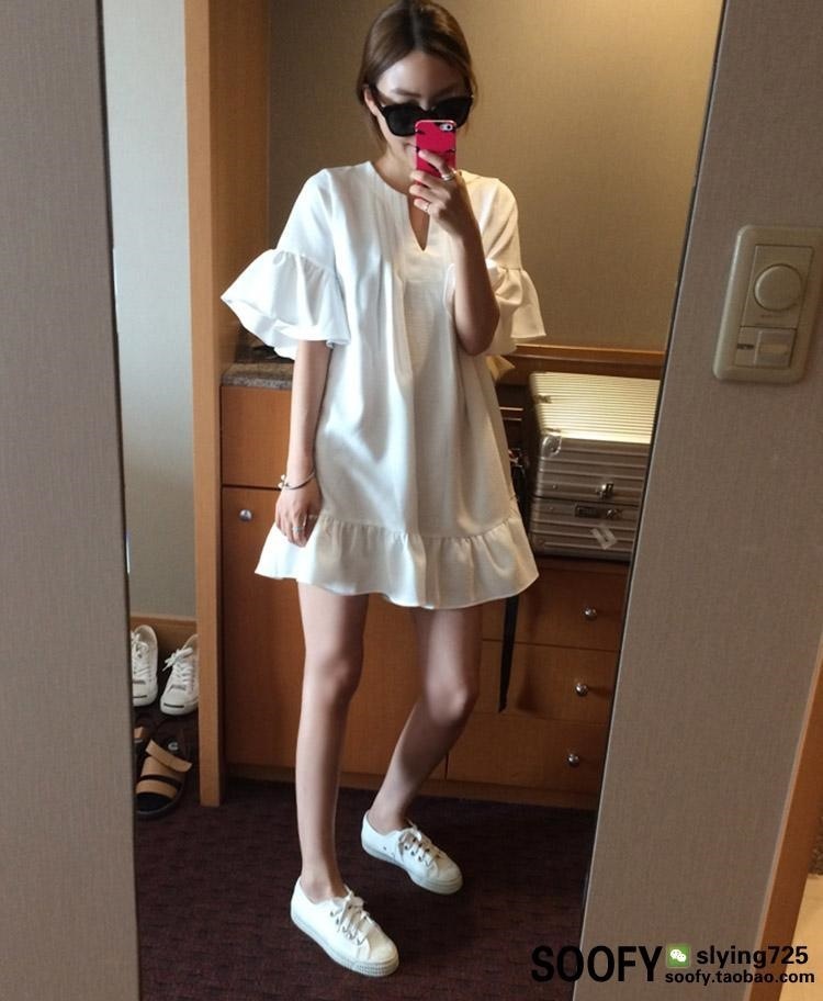 フリルチュニックワンピース ミニ丈 重ね着 着回し ガーリー 0428t 6,012円